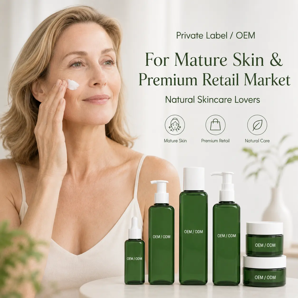 OEM Private Label Botanical Peptide Anti Aging Set Firming Repairing Custom Formula for Mature Skin Brand