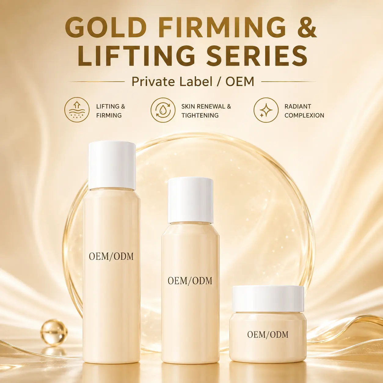 Factory Gold Collagen Anti Wrinkle Skin Care Set With Essence & Cream For Radiant Glow Private Label Cosmetics Manufacturer