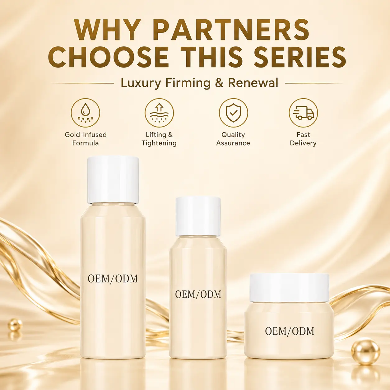 Factory Gold Collagen Anti Wrinkle Skin Care Set With Essence & Cream For Radiant Glow Private Label Cosmetics Manufacturer