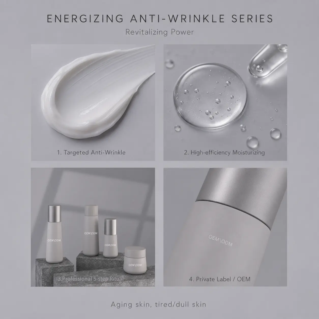 OEM Private Label Professional Anti-Aging Skincare Set With Targeted Wrinkle Care & High-Efficiency Moisturizing Custom