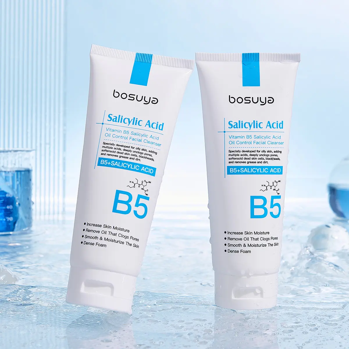 Private Label OEM B2135 Salicylic Acid Foam Facial Cleanser Hydrating Moisturizing Oil Control Shrink Pores Deep Clean All Skin