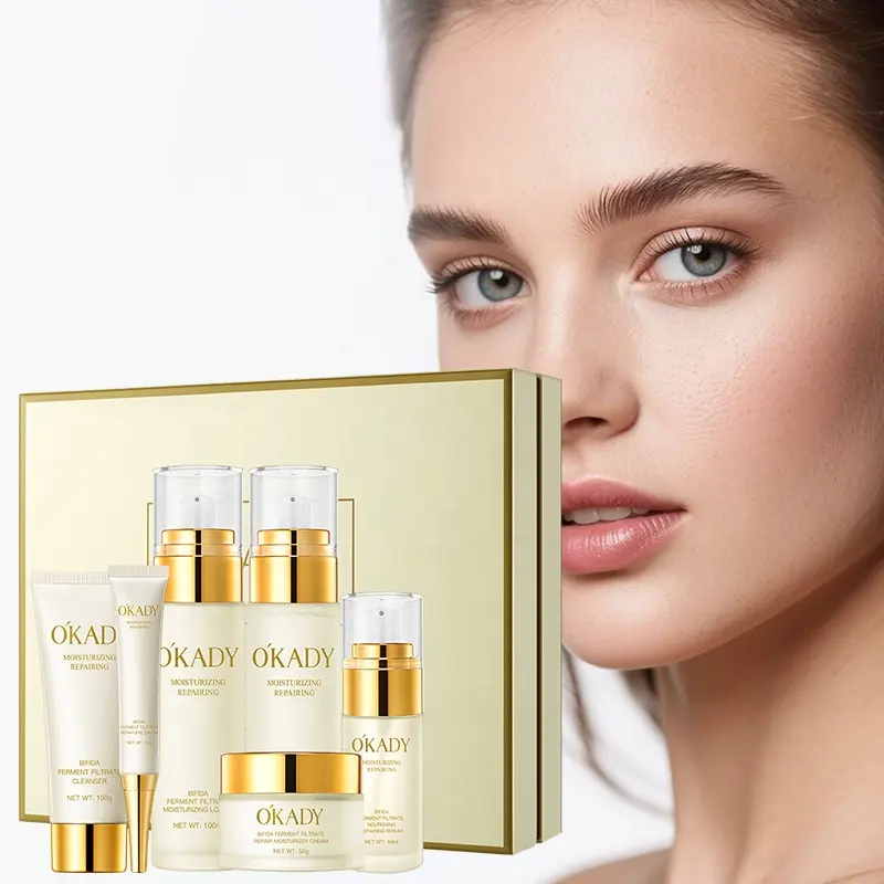 O'KADY 6pcs Bifida Ferment Lysate Nourishing and Repairing Set Korean Skincare Products Serum Toner Cream Anti Aging Treatment