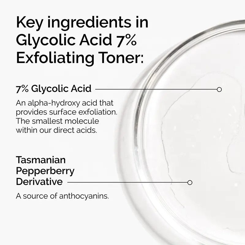 Customized 7% Glycolic Acid Toner to Improve Closed Comedones, Tighten Pores Spray and Moisturizer