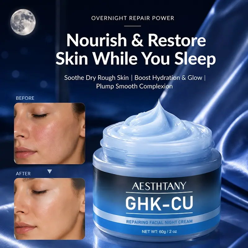 AESTHTANY Blue Copper Peptide Anti-Aging Facial Night Cream 60g Moisture Equilibrium Maintain All Skin Relaxing Hydrating Care