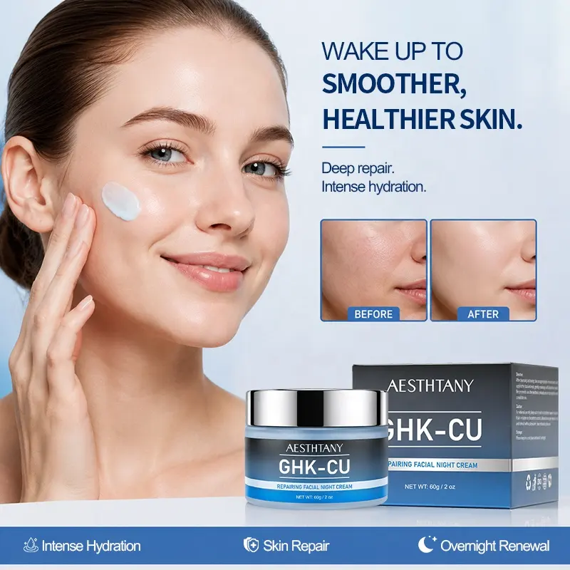 AESTHTANY Blue Copper Peptide Anti-Aging Facial Night Cream 60g Moisture Equilibrium Maintain All Skin Relaxing Hydrating Care
