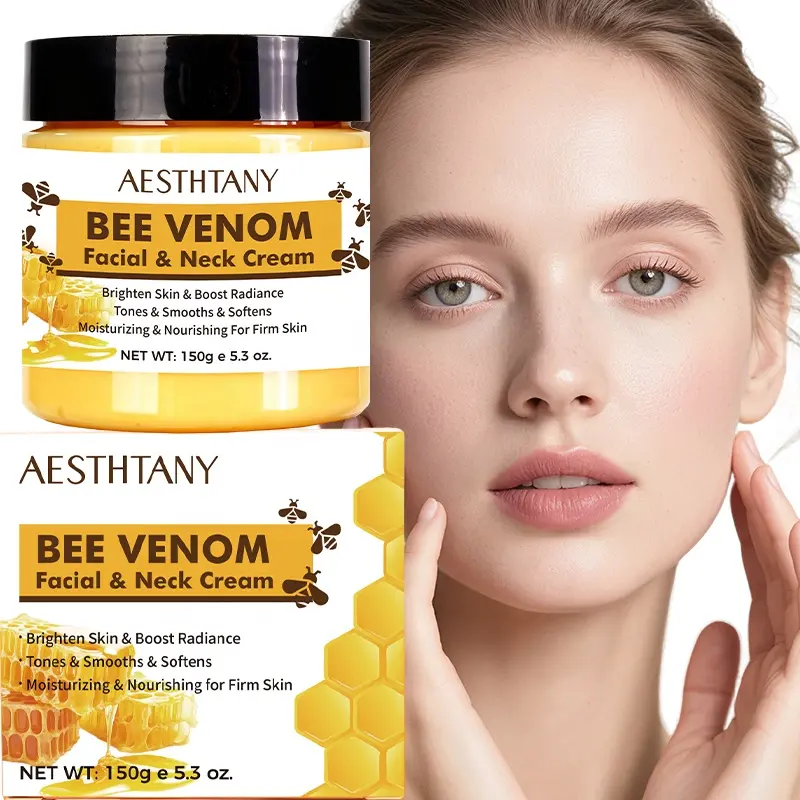 AESTHTANY 150g Bee Venom Face & Neck Cream Nourish Dry and Damaged Barrier Stabilize Skin State for Daily Smoothing Care OEM