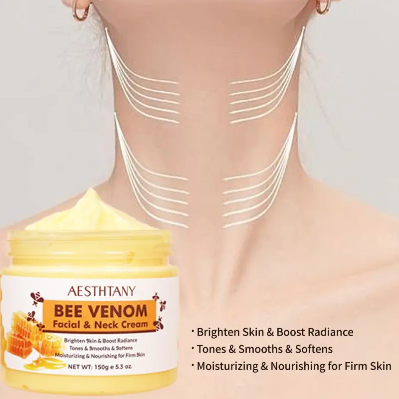 AESTHTANY 150g Bee Venom Face & Neck Cream Nourish Dry and Damaged Barrier Stabilize Skin State for Daily Smoothing Care OEM