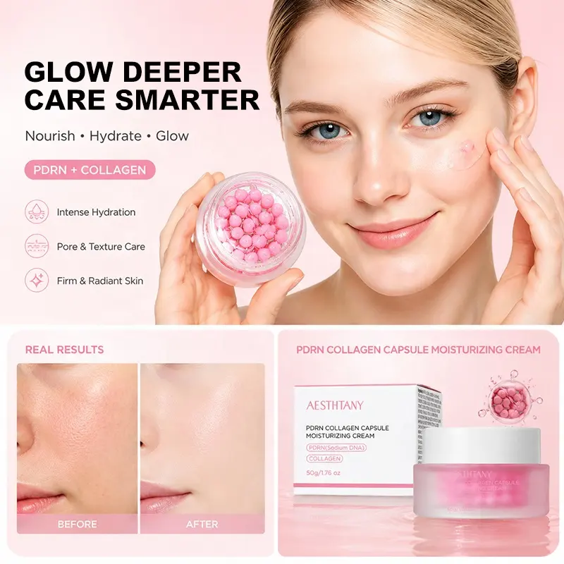AESTHTANY PDRN Collagen Capsule Moisturizing Cream 50g Gentle Continuous Superficial Nourishment Lift Facial Refreshing Care OEM