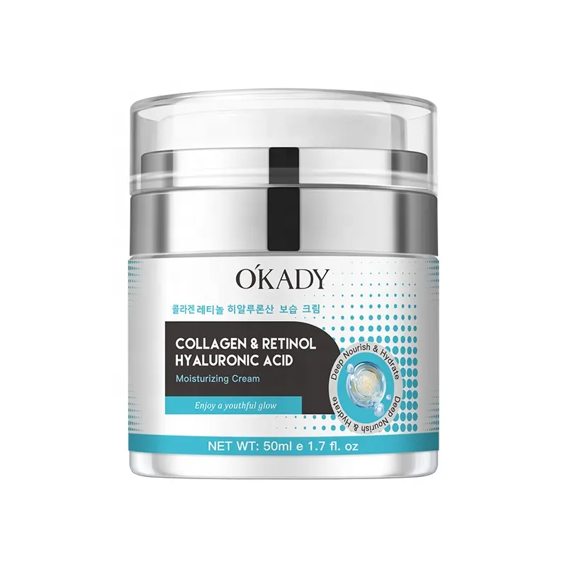 O'KADY Collagen Retinol Hyaluronic Acid Face Cream 50ml Sustain Skin Healthy Vitality Moisturizing Brightening Daily Facial Care