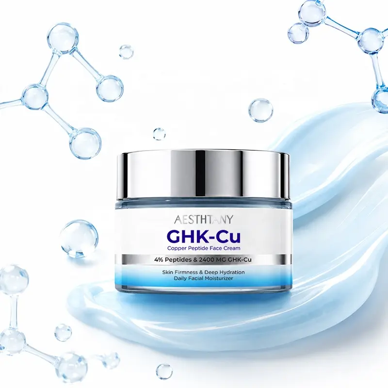 AESTHTANY 60g GHK-Cu Copper Peptide Face Cream Deep Hydrating Nourishing Firming Smoothing for Daily Face Moisturizing Care OEM