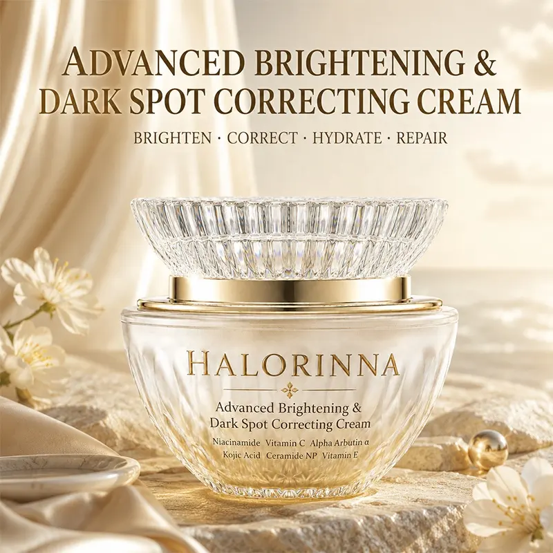 HALORINNA Brightening & Dark Spot Correcting Cream 50g Long-lasting Moisture Smoothing Dryness Rough Skin Daily Hydrating Care