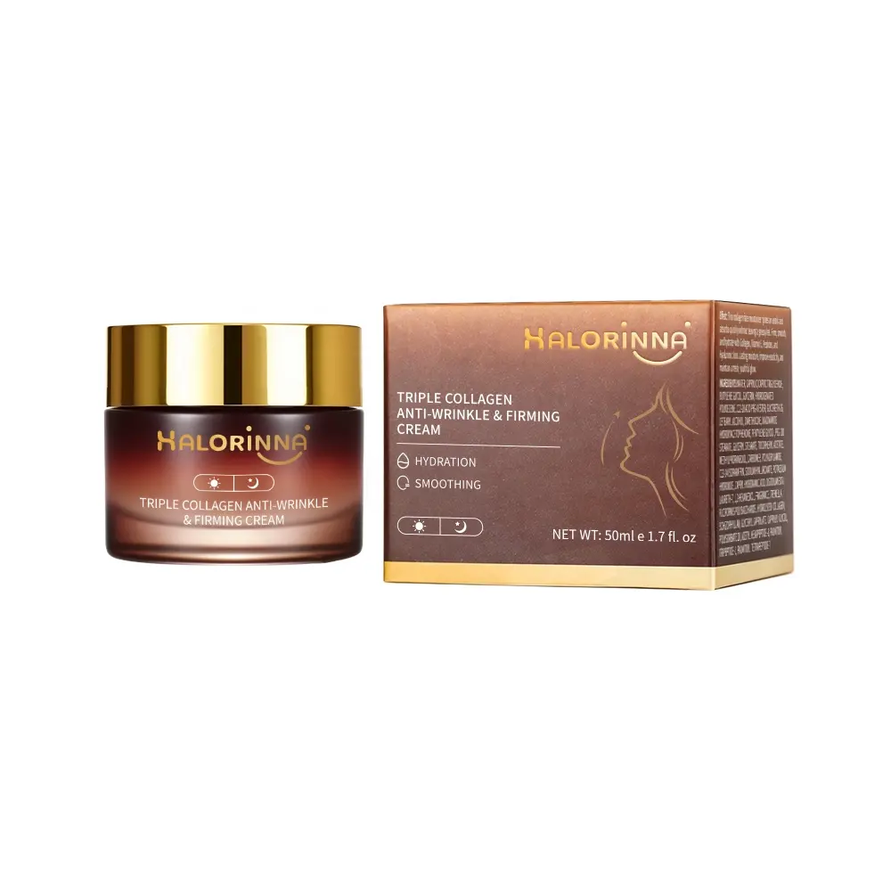 HALORINNA 50g Triple Collagen Firming Face Cream Deep Nourish Long Lasting Moisture Lift Sagging Skin Facial Care Wholesale