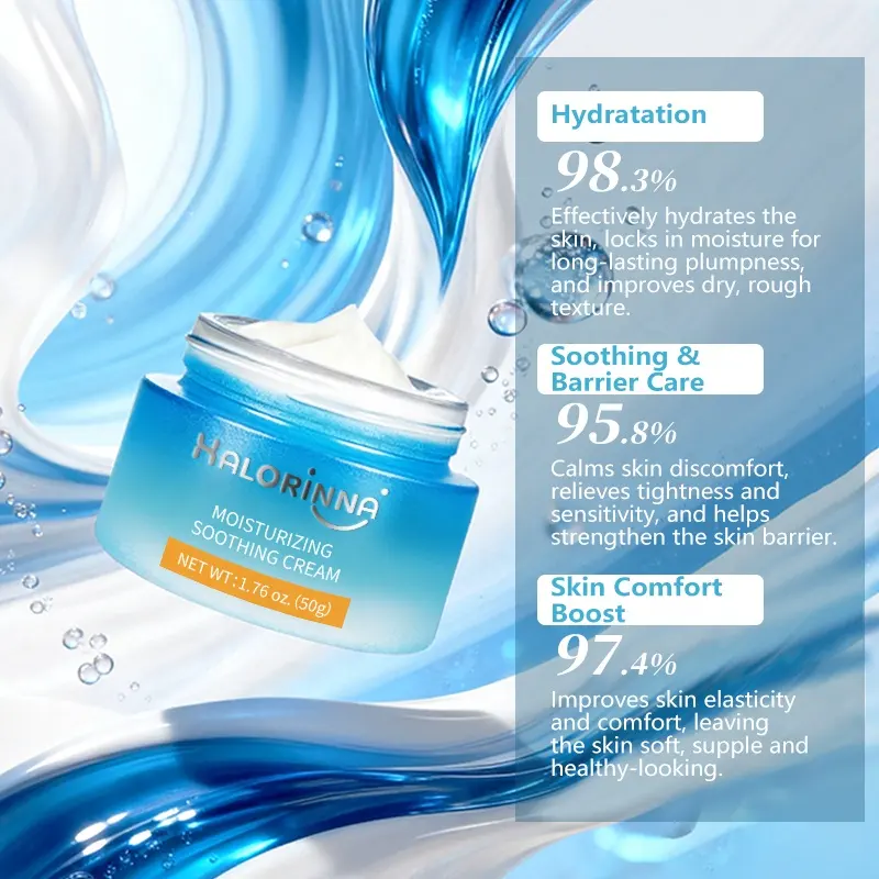 HALORINNA Collagen Niacinamide Soothing Facial Cream 50g Deep Hydration Boost Skin Elasticity Anti-Aging Soften Dry Skin Daily