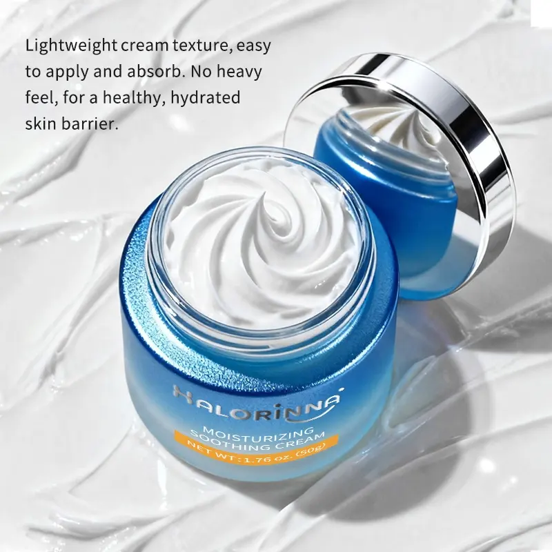 HALORINNA Collagen Niacinamide Soothing Facial Cream 50g Deep Hydration Boost Skin Elasticity Anti-Aging Soften Dry Skin Daily