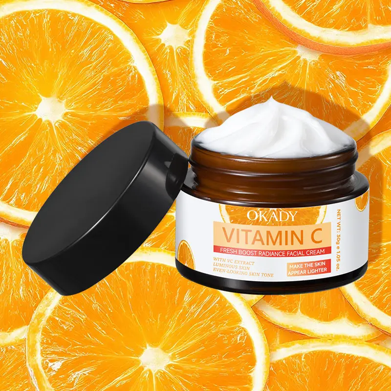 O'KADY 30g Vitamin C & E Refreshing Brightening Whitening Anti-Wrinkle Face Cream Daily Moisturizing OEM Wholesale