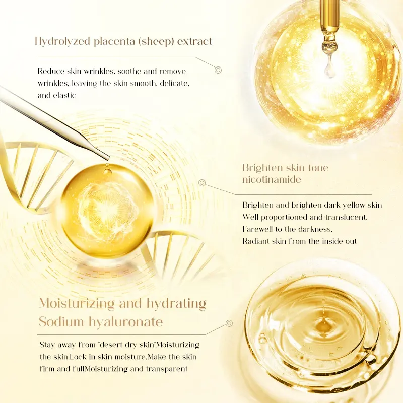 Active Firming Anti-Wrinkle Essence Cream 50g Sheep Placenta Niacinamide for All Skin Types Continuous Refreshing Smooth Skin