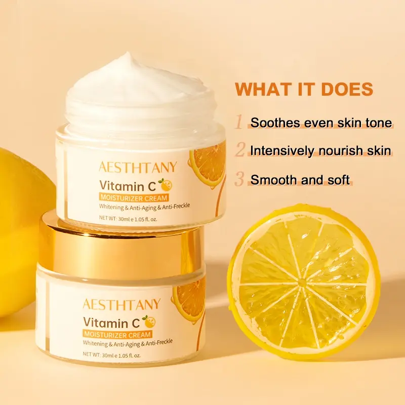 AESTHTANY Vitamin C Moisturizing Cream | Hydrating Brightening Anti Aging Face Cream | OEM ODM Private Label Skincare Supplier