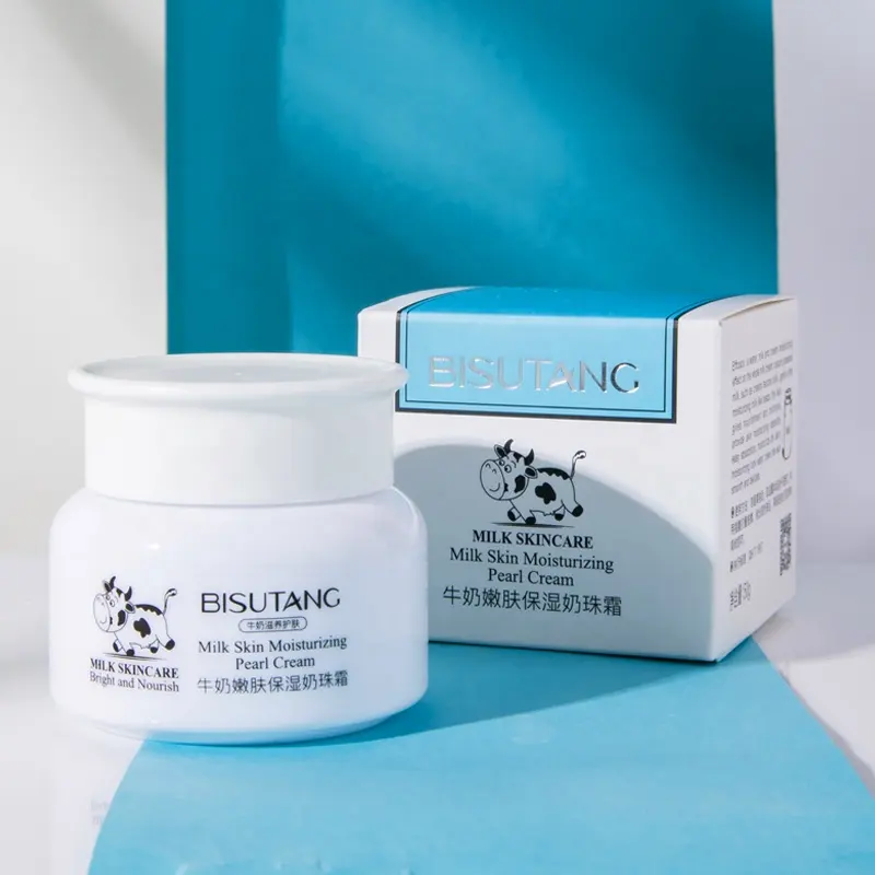 BISUTANG Milk Bead Face Cream Rejuvenating Moisturizer Hydrolyzed Pearl Aloe Vera Hyaluronic Acid for Night Use All Skin Types