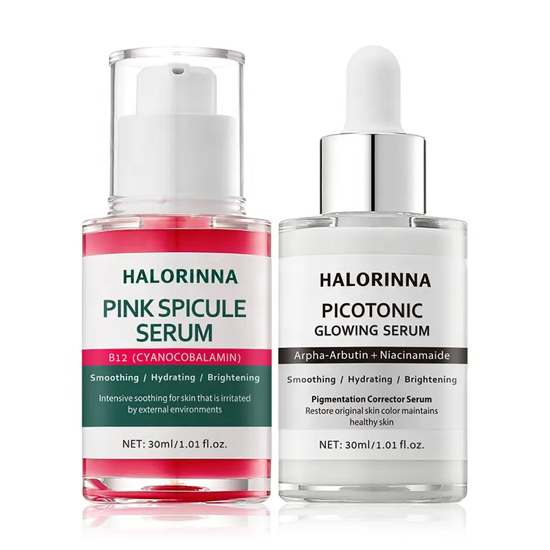 HALORINNA OEM Exfoliating Spicule Facial Serum Vitamin B12 Boost Skin Vitality Hydrate Dull Complexion Weekly Skin Renewal