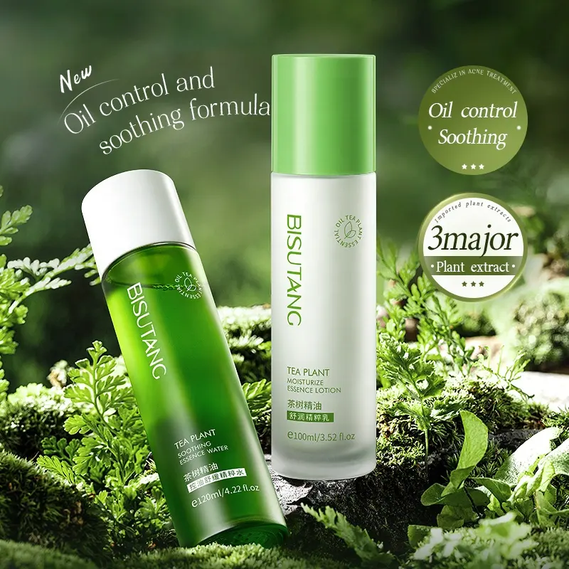 OEM Tea Tree Oil Control Soothing Essence Water Moisturizing Brightening Improve Dullness Lotion detail