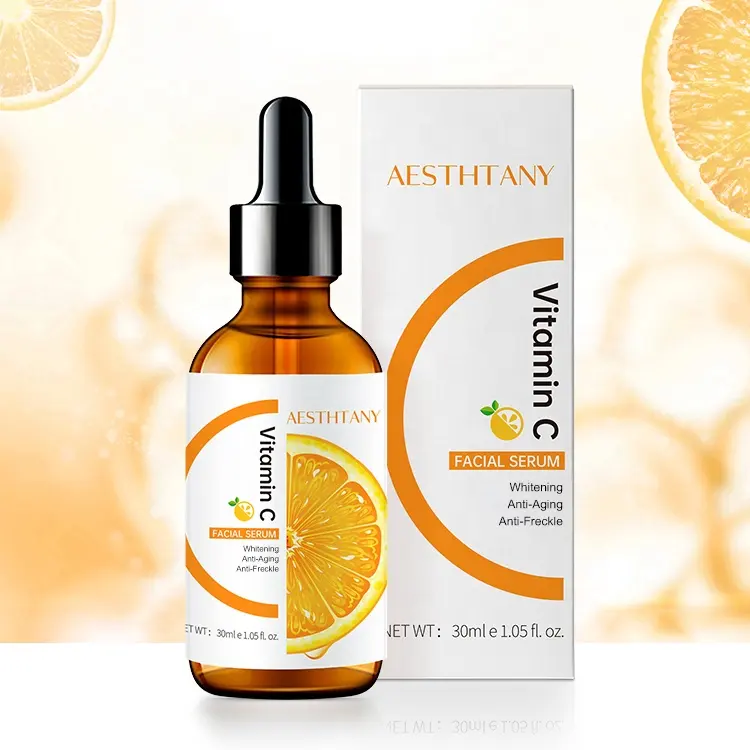 AESTHTANY OEM 30ml Vitamin C Sodium Hyaluronate Panthenol Facial Serum for Even Complexion Tone and Radiant Skin Maintenance