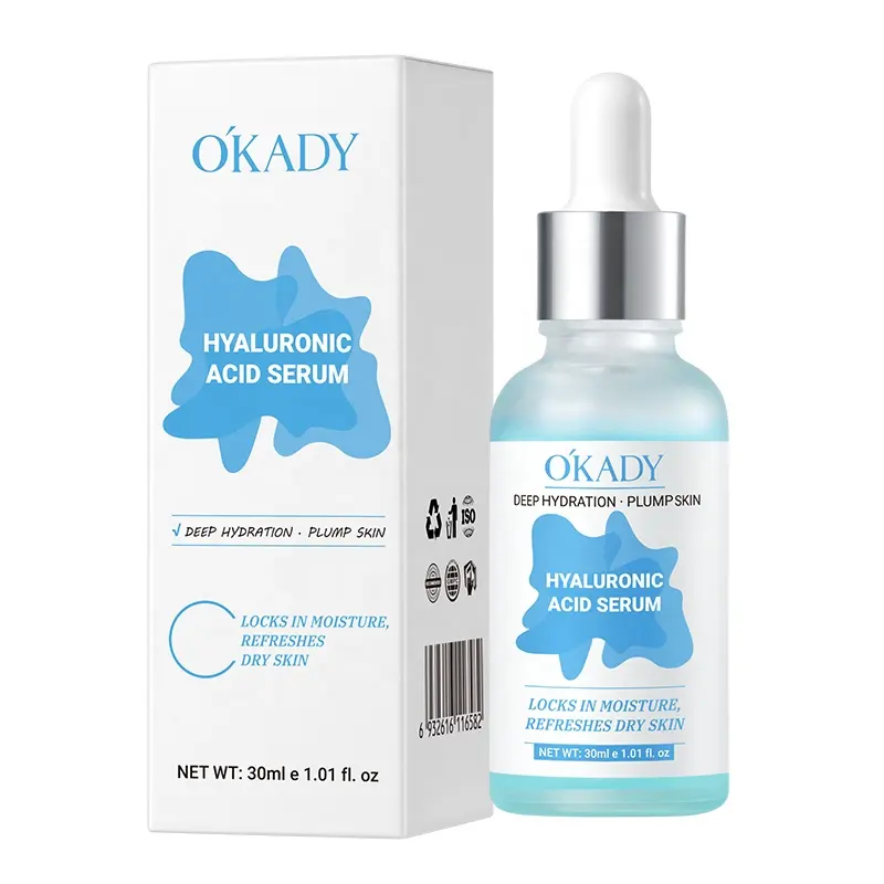 O'KADY Hyaluronic Acid Moisturizing Serum 30ml | Lightweight Facial Essence | Nourish & Restore Skin Elasticity OEM Wholesale