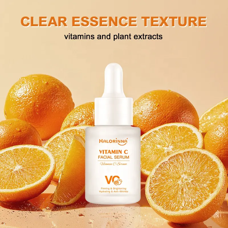 HALORINNA 30ml Vitamin C Hydrating Serum for Glowing Skin Nourishing Daily Facial Care Essence Skin Care Products
