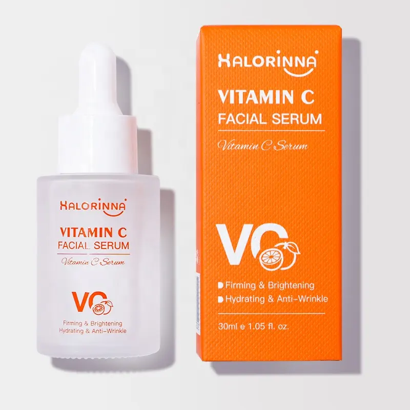 HALORINNA Vitamin C Hydrating Serum 30ml Plant Based Facial Treatment Natural Skin Brightening Skin Essence
