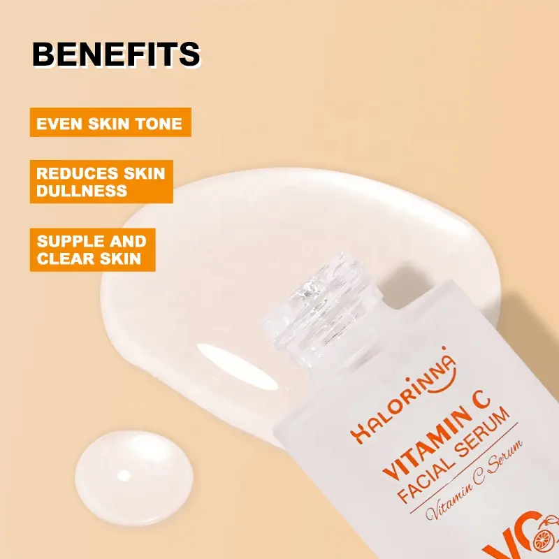 HALORINNA 30ml Vitamin C Hydrating Serum for Glowing Skin Nourishing Daily Facial Care Essence Skin Care Products