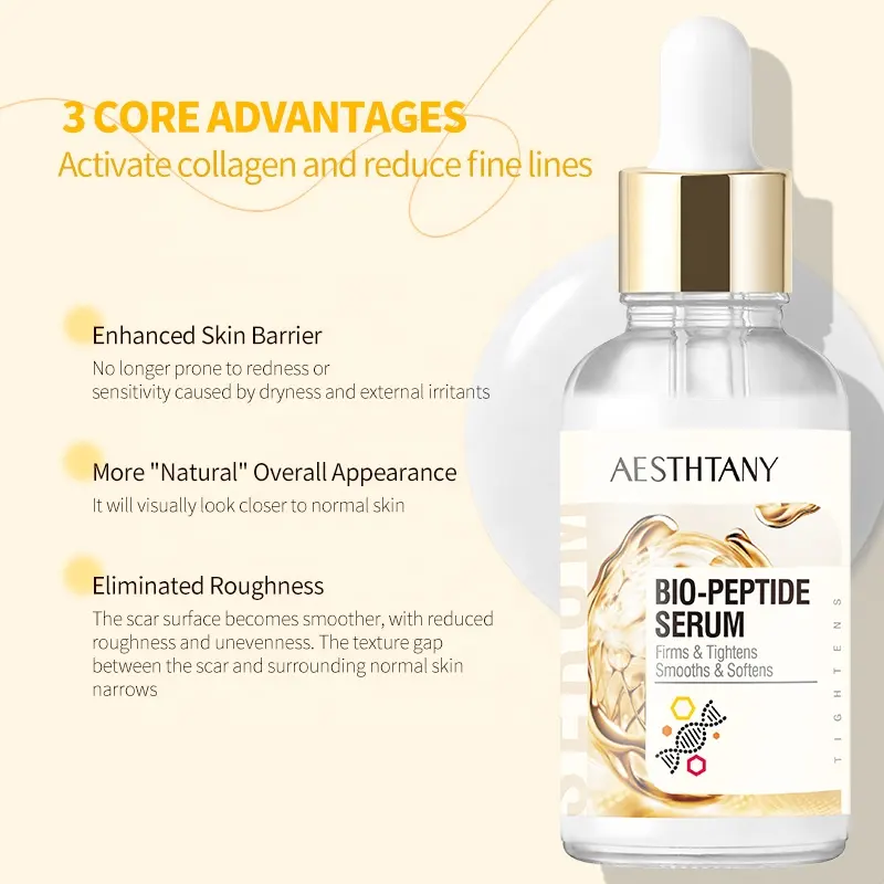 AESTHTANY Bio-Peptide Serum 30ml | Anti-Aging Firming Lifting Face Serum | Nourishing Moisturizer for Wrinkles Fine Lines 3 Year