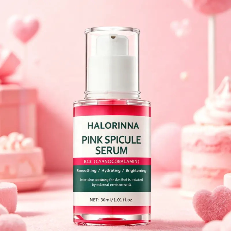HALORINNA OEM 30ml Pink Spicule Essence Serum Multi Complex Fade Uneven Tone Firm Slack Skin Nourishing All Skin Types Care