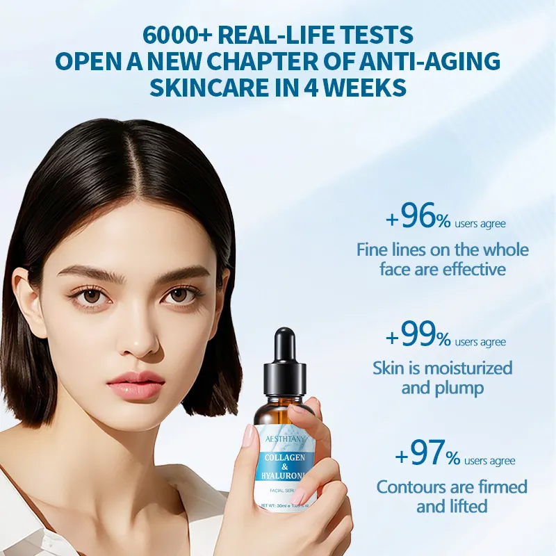 AESTHTANY Collagen Hyaluronic Acid Serum 30ml Deep Hydrating Moisturizing OEM ODM Anti-aging Facial Essence Supplier