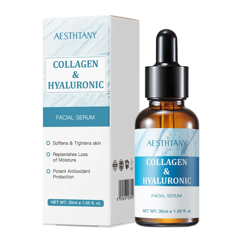 AESTHTANY Collagen Hyaluronic Acid Serum 30ml Deep Hydrating Moisturizing OEM ODM Anti-aging Facial Essence Supplier