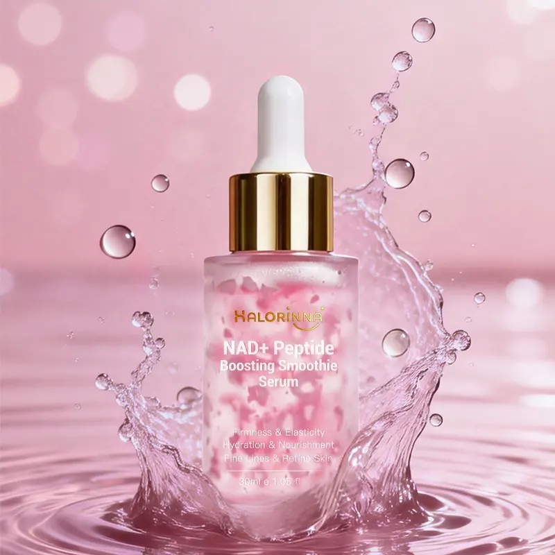 HALORINNA 30ml NAD+ Peptide Ceramide Vegan Collagen Face Serum Strengthen Skin Barrier Improve Red Rough Complexion Anti-Aging
