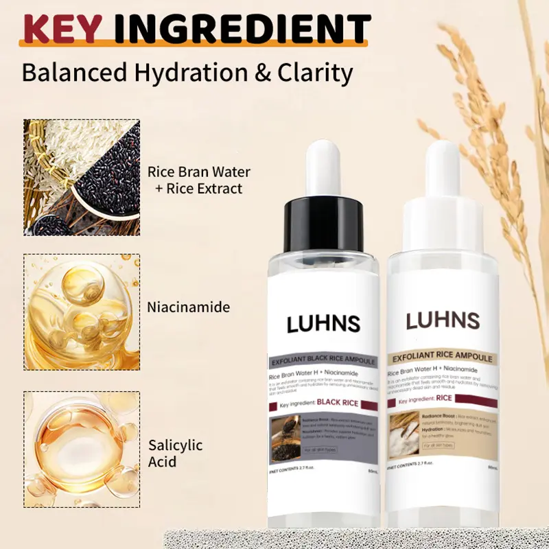 OEM Glow Rice Ampoule Serums Radiant Refining and Moisturizing Essence Suitable for All Skin Types Rice Ampoule