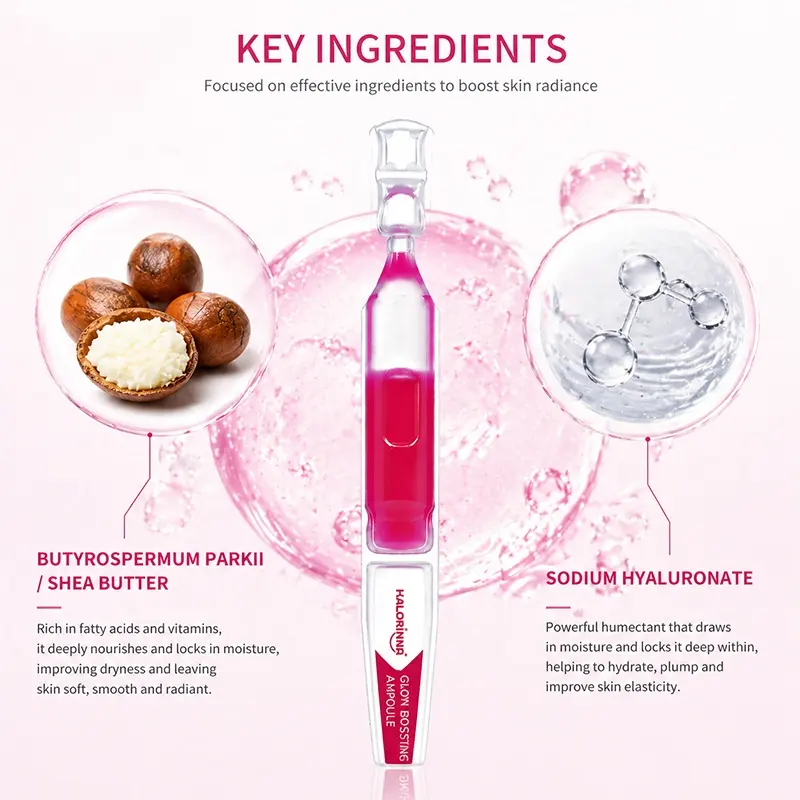 HALORINNA Micro Crystal Ampoule Serum 1.5ml X20 Brightening Hydrating Facial Essence OEM Manufacturing Wholesale Supply