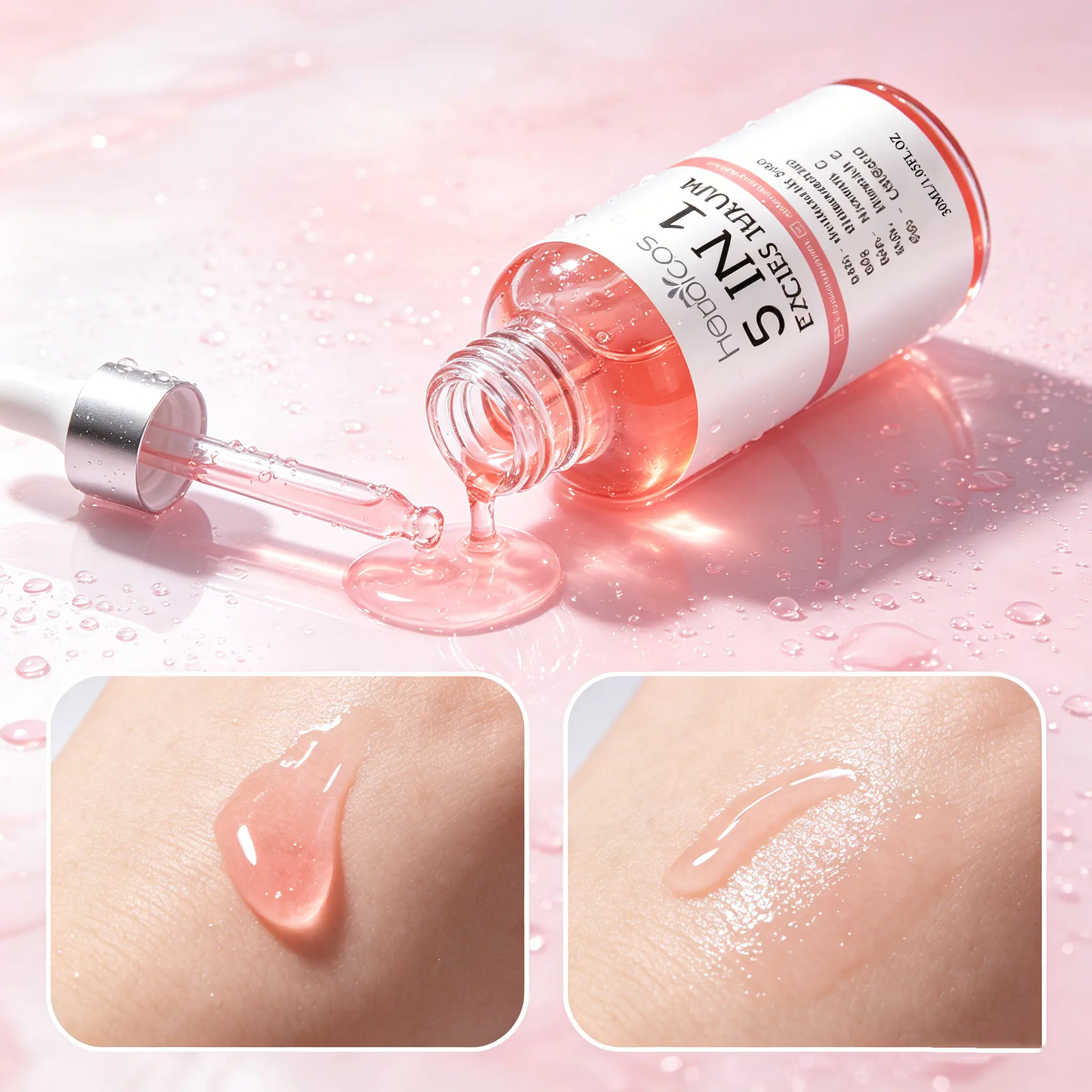 OEM 5 in 1 Facial Serum for Dark Spots Wrinkles and Acne Vitamin C Niacinamide Hyaluronic Acid Skin Whitening Essence Wholesale detail