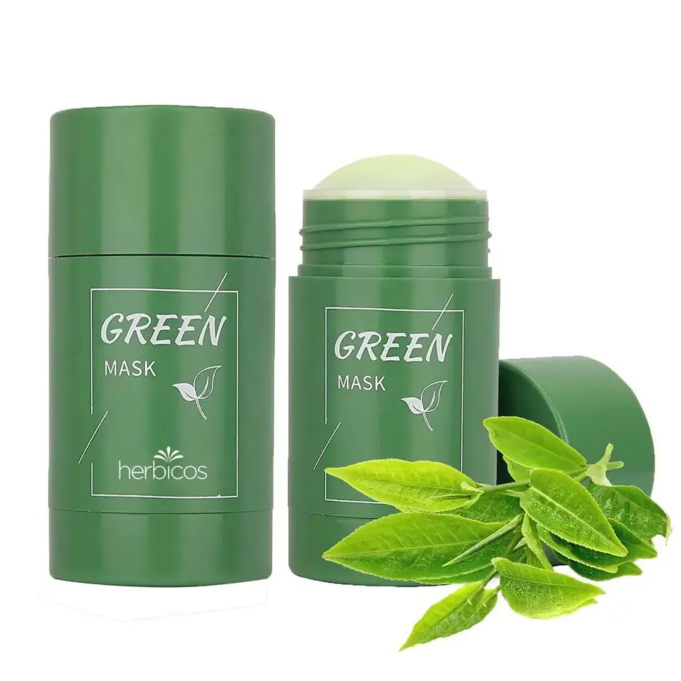 For Herbicos Natural Clay Stick Facial Cleansing Mud Green Tea Purifying Skin Care for Dry Skin Private Label Travel