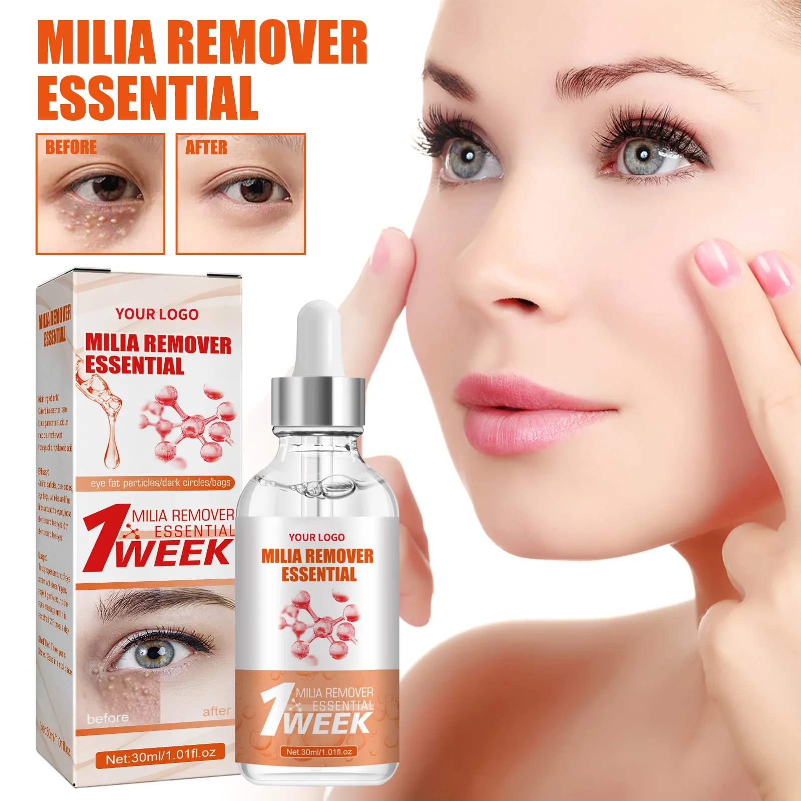 Private Label Eye Serum Remove Eye Fat Particles Dark Under-eye Circleseye Bag Smooth Skin Eye Serum 30ml