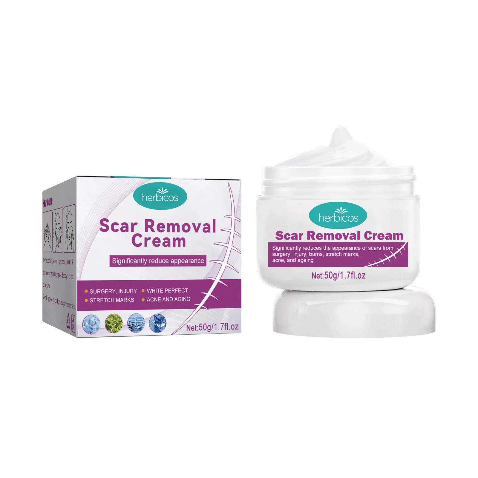 Herbicos Acne Scar Removal Creamstretch Marks Repairing Cream Body Lotion Pregnant Pregnancy Women Day Adults Hyaluronic Acid