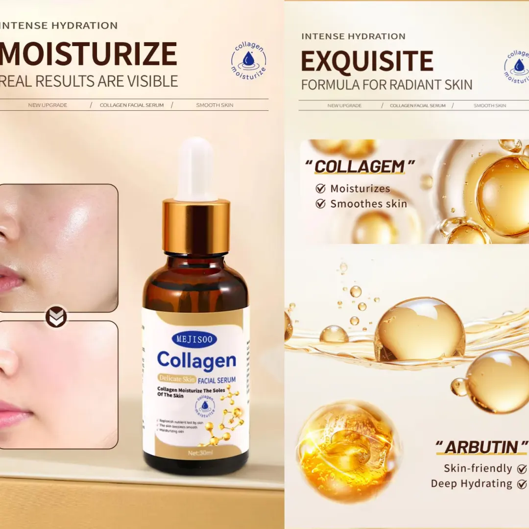 OEM Private Label Anti Aging Collagen Facial Serum Whitening Moisturizing Face Essence Custom Formula & Packaging Manufacturer
