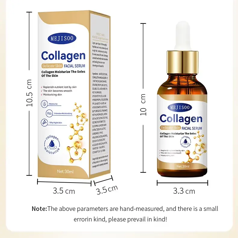 OEM Private Label Anti Aging Collagen Facial Serum Whitening Moisturizing Face Essence Custom Formula & Packaging Manufacturer