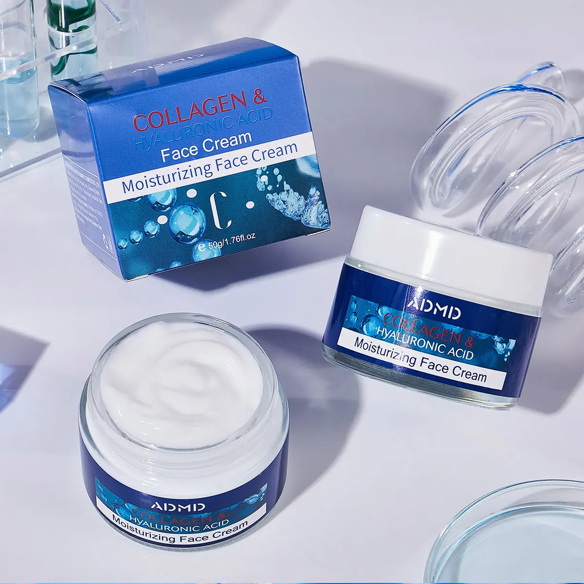Private Label OEM Collagen & Hyaluronic Acid Face Cream Moisturizer with Shea Butter & Vitamin for All Skin Types Skin Whitening