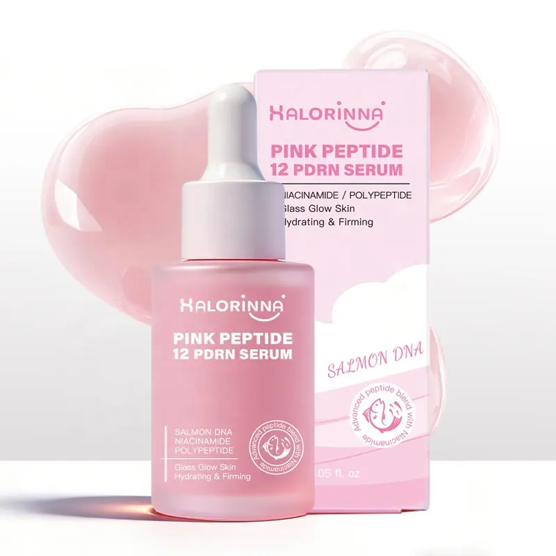 HALORINNA Salmon Facial Serum 30ml Hydrating Glow Essence Firming Skin Care Serum Lightweight Moisturizing Serum OEM Custom