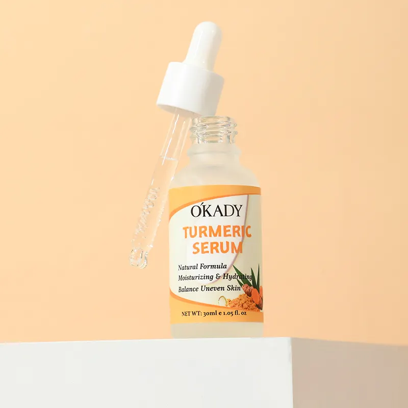 O'KADY 30ml Turmeric Facial Serum with Vegan Niacinamide for Brightening Anti-Aging & Balancing Uneven Skin Tone Daily Care OEM