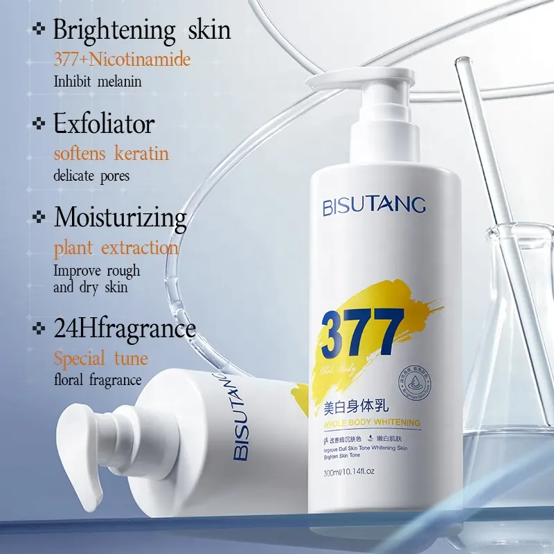 OEM 377 Whitening Body Lotion 300ml Premium Plant Infused Hydrating Rejuvenating Antioxidant Full Body Daily Soothing Care for
