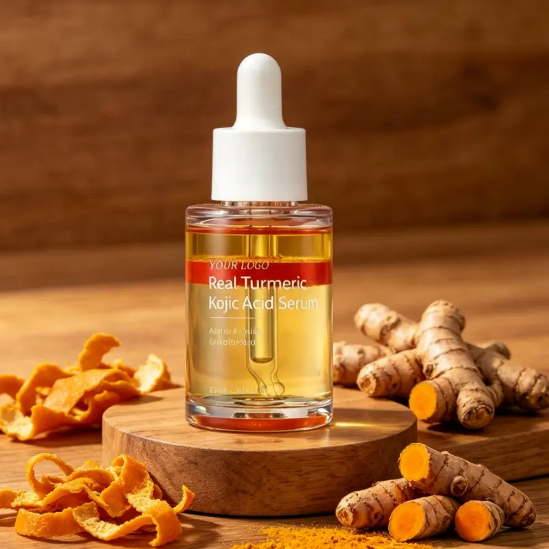 Private Label Turmeric Kojic Acid Alpha Arbutin Facial Serum Harmonize Uneven Dull Complexion Nourish Daily Facial Maintenance