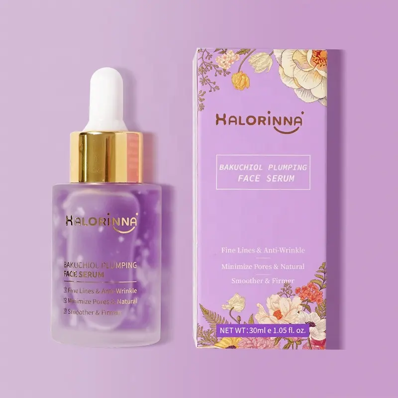 HALORINNA 30ml Natural Bakuchiol Niacinamide Plumping Whitening Brightening Serum Smooth Fine Lines Minimize Pores Anti-Aging