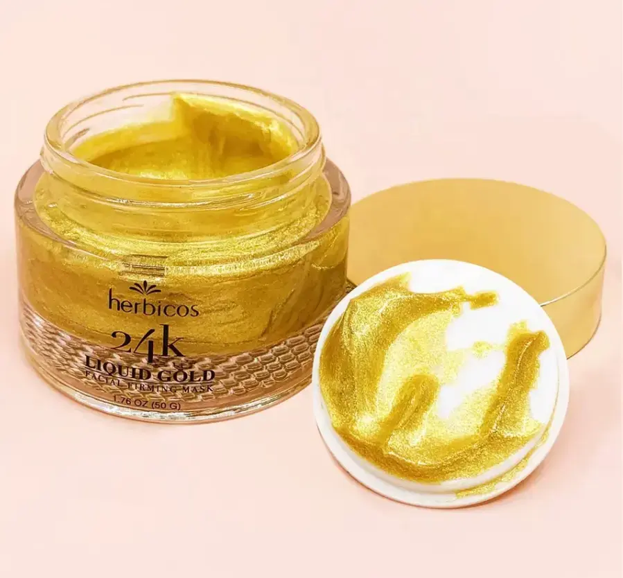 Herbicos Wholesale 24k Gold Facial Firming Mask Pure Natural Collagen Skin Body Care Facial Mask OEM Product