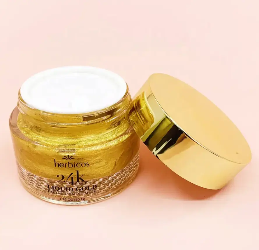 Herbicos Wholesale 24k Gold Facial Firming Mask Pure Natural Collagen Skin Body Care Facial Mask OEM Product